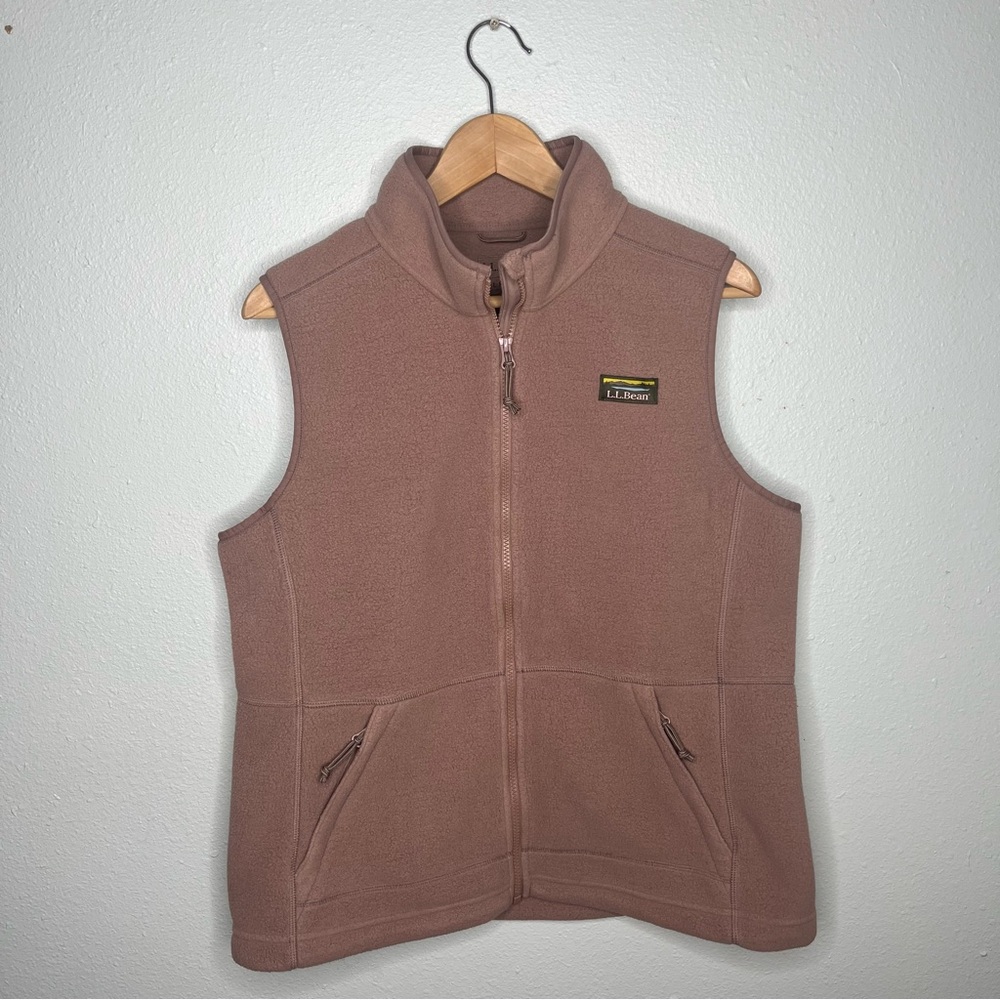 L.L. Bean Blush Pink Fleece Vest with Zippered Pockets